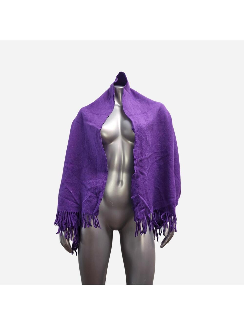 Rag & Bone Purple Recycled Wool Fringe Scarf Made in Italy One Size